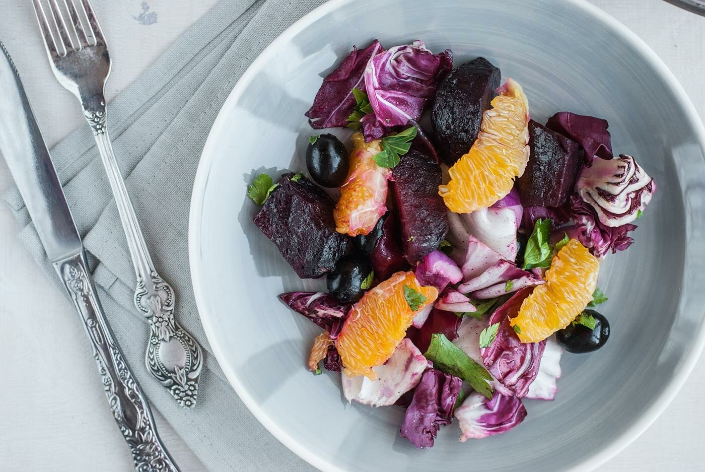 Rezept - Radicchio Salat mit warmer Orangensoße - Gewürz | Kräuter