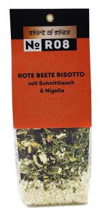 Rote Beete Risotto mit Schnittlauch und Nigella