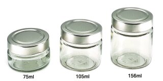 Gewürzglas leer mit Deckel (Silber) mit Etikett