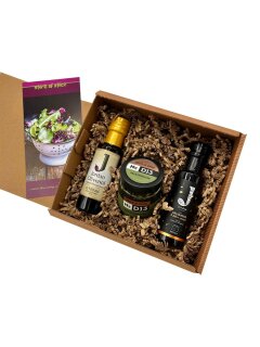 Geschenkset: Jordan Olivenöl und Balsamico & Salat Kräuter