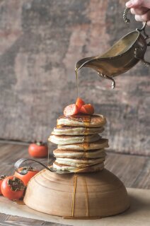 Rezept - Winterliche Pancakes mit marinierter Kaki